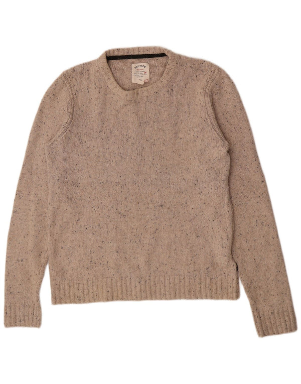 Fedt ansigt til mænd med rund hals sweater Medium Beige Flecked Bomuld