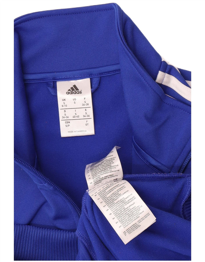 Adidas træningsdragt topjakke til kvinder UK 8/10 Lille blå polyester