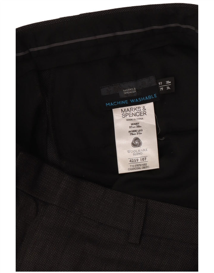 Marks & Spencer Herre tilspidsede jakkesætsbukser W38 L31 Grå polyester