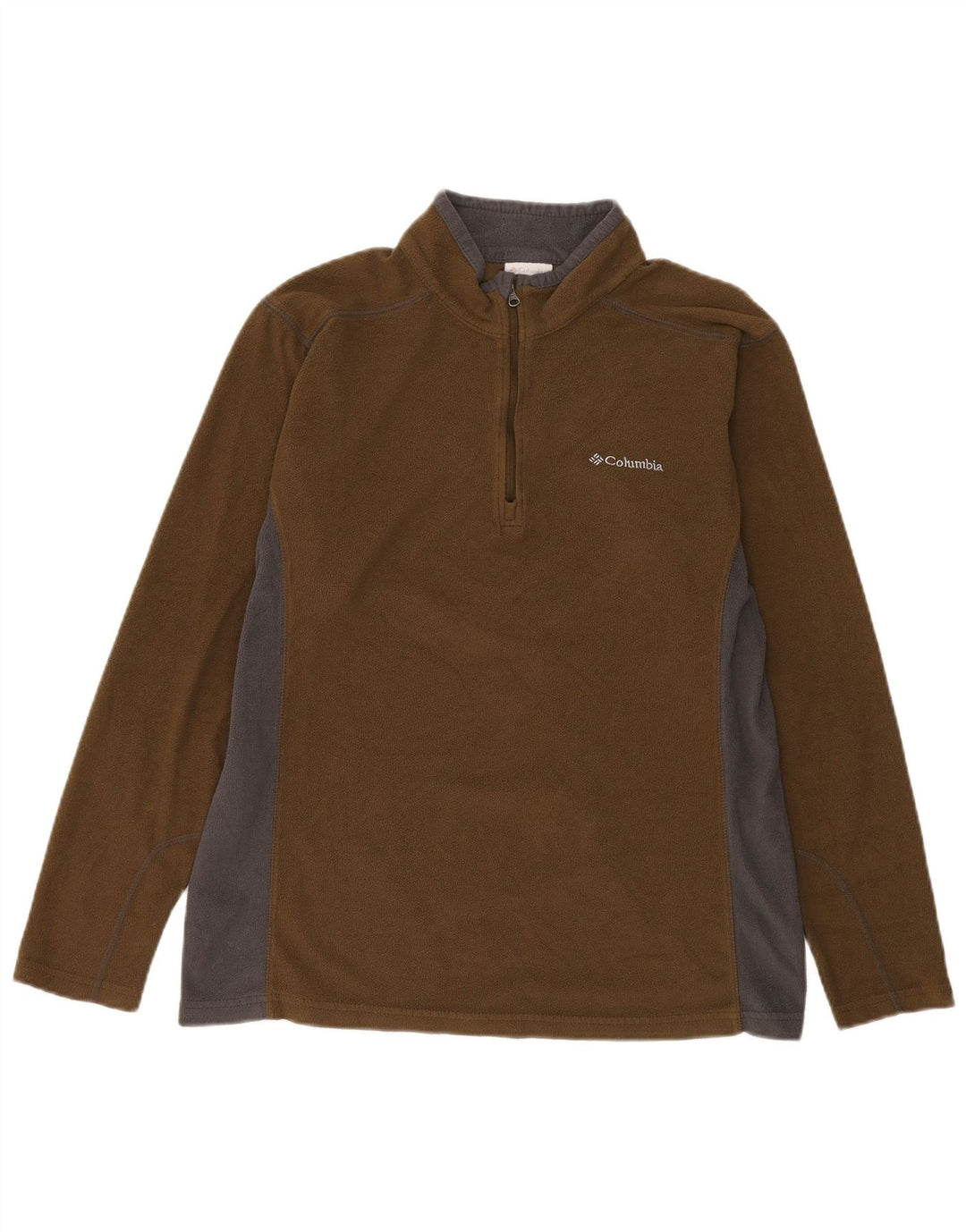 COLUMBIA Fleece Jumper med lynlås til mænd Stor brun Colourblock Polyester