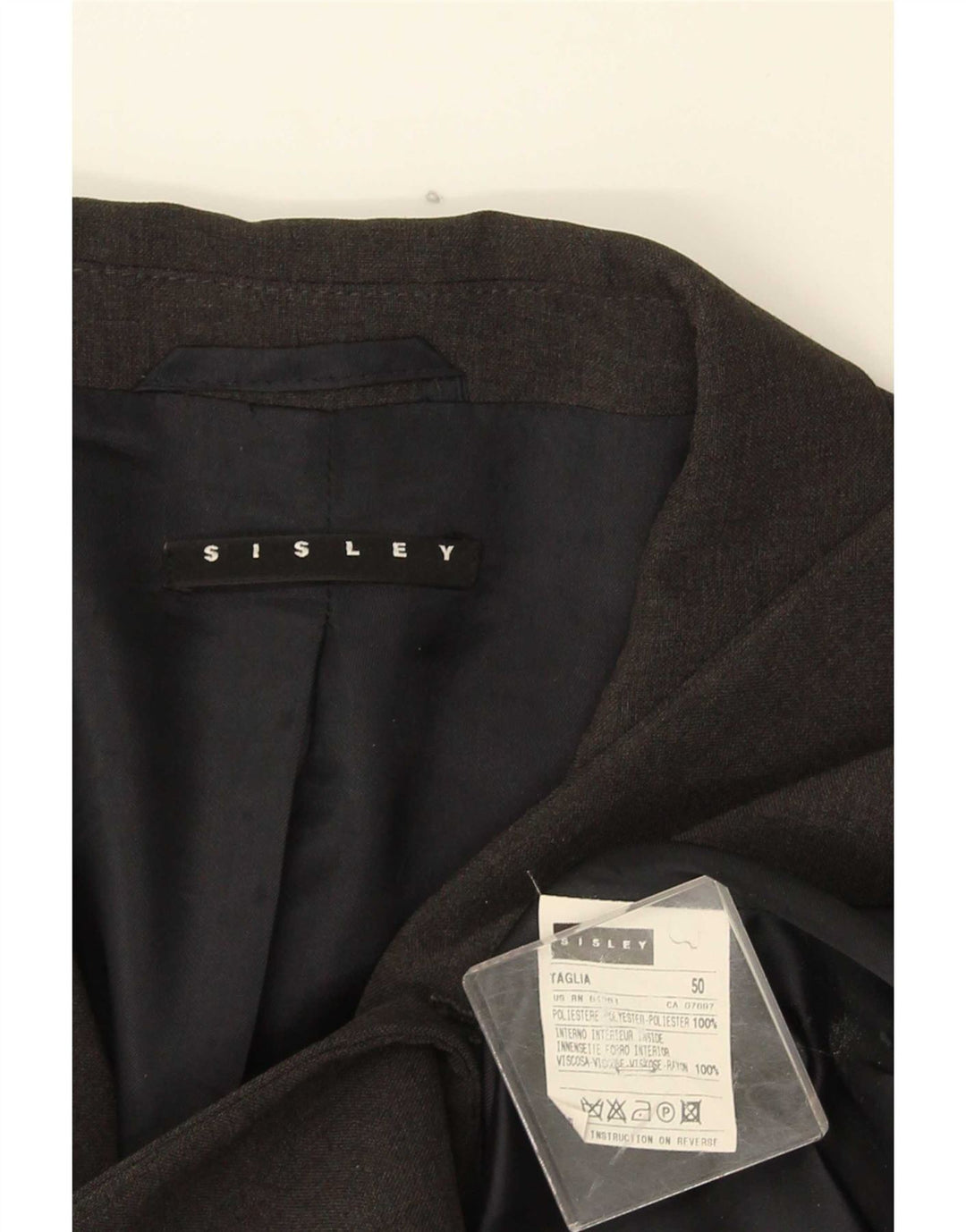Sisley Herre 4-knaps blazerjakke IT 50 Stor Grå Polyester