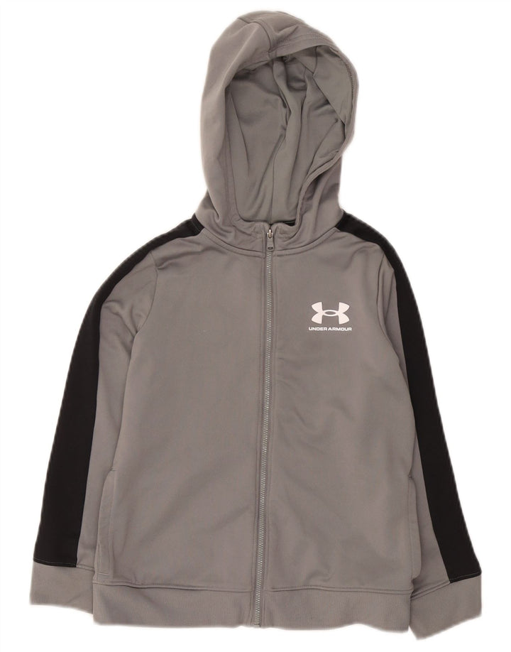 Under Armour Boys Hættetrøje med lynlås 7-8 år Small Grey Colourblock