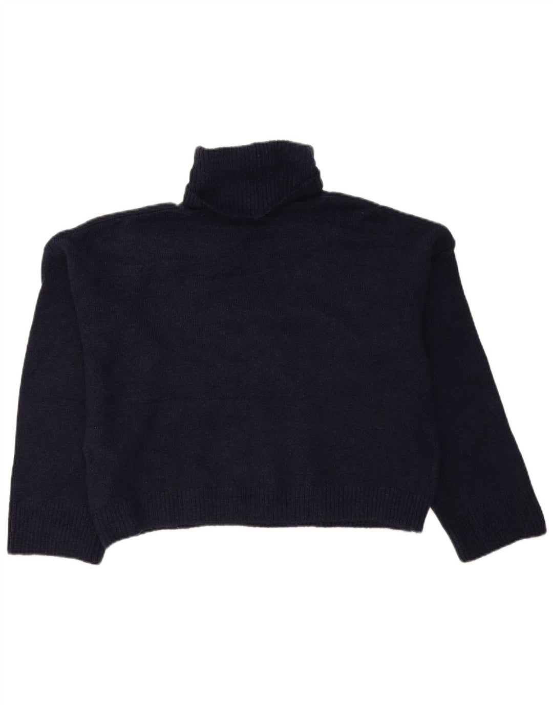 Zara Dame Oversized Roll Neck Jumper Sweater UK 10 Small Navy Blue