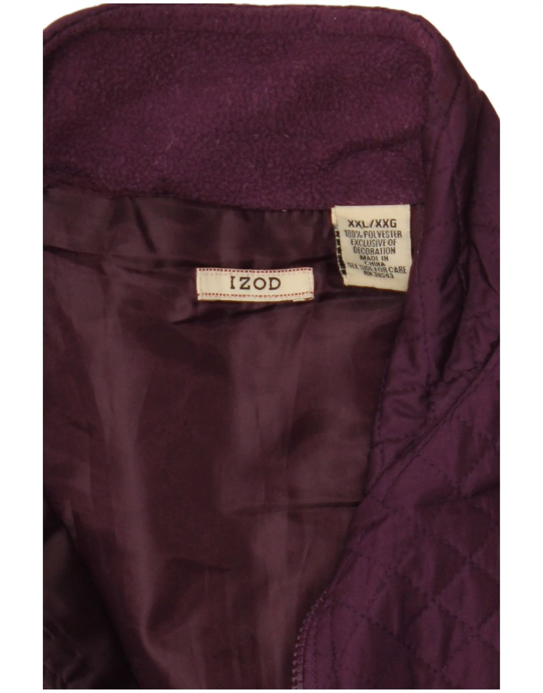 Izod Womens Quilted Gilet UK 20 2XL Maroon Polyester