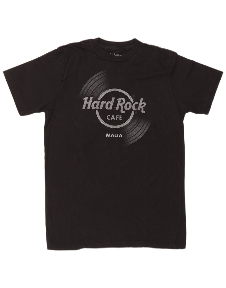 Hard Rock Cafe Herre Malta Grafisk T-Shirt Top Medium Sort Bomuld