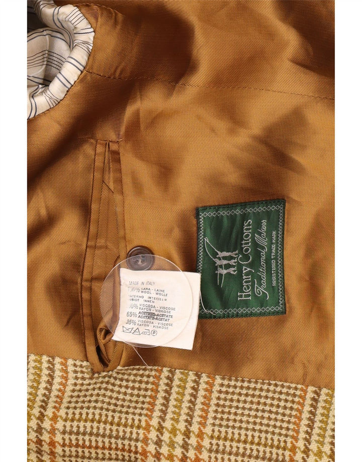 Henry Cottons Herre 2-knaps blazerjakke IT 50 Large Brown Houndstooth