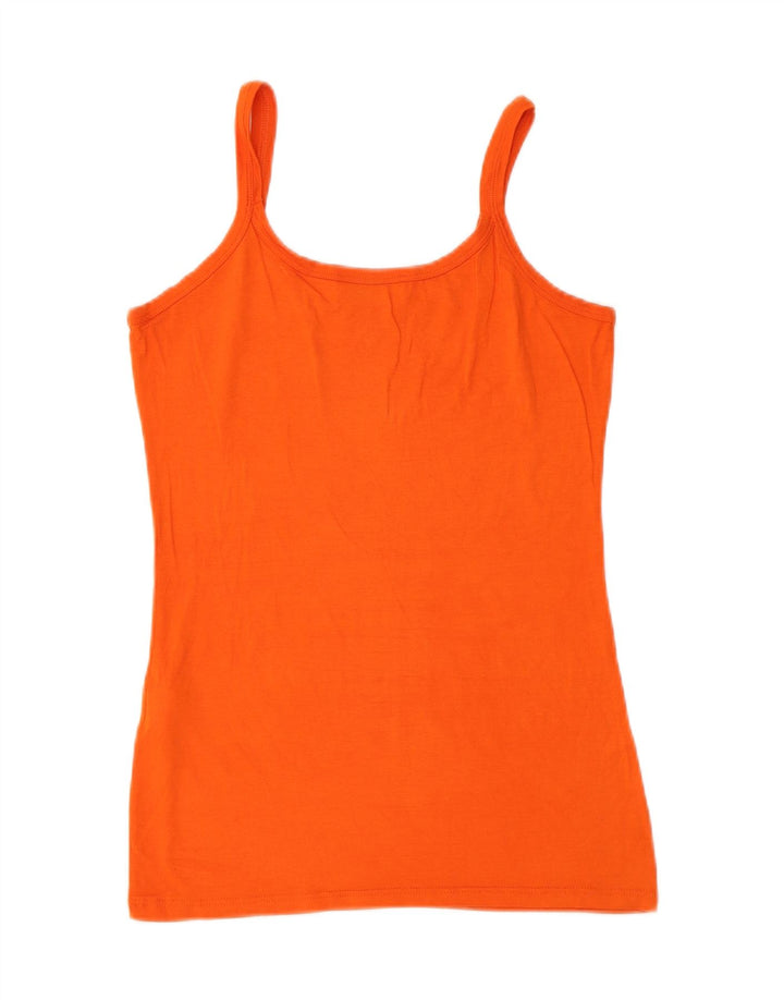 Vintage Dame Cami Top UK 14 Large Orange Viscose