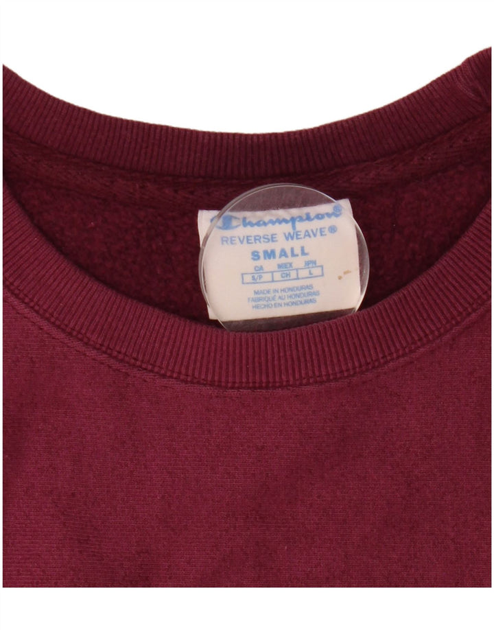 Champion Womens Oversized Sweatshirt Jumper UK 10 Small Bourgogne Bomuld