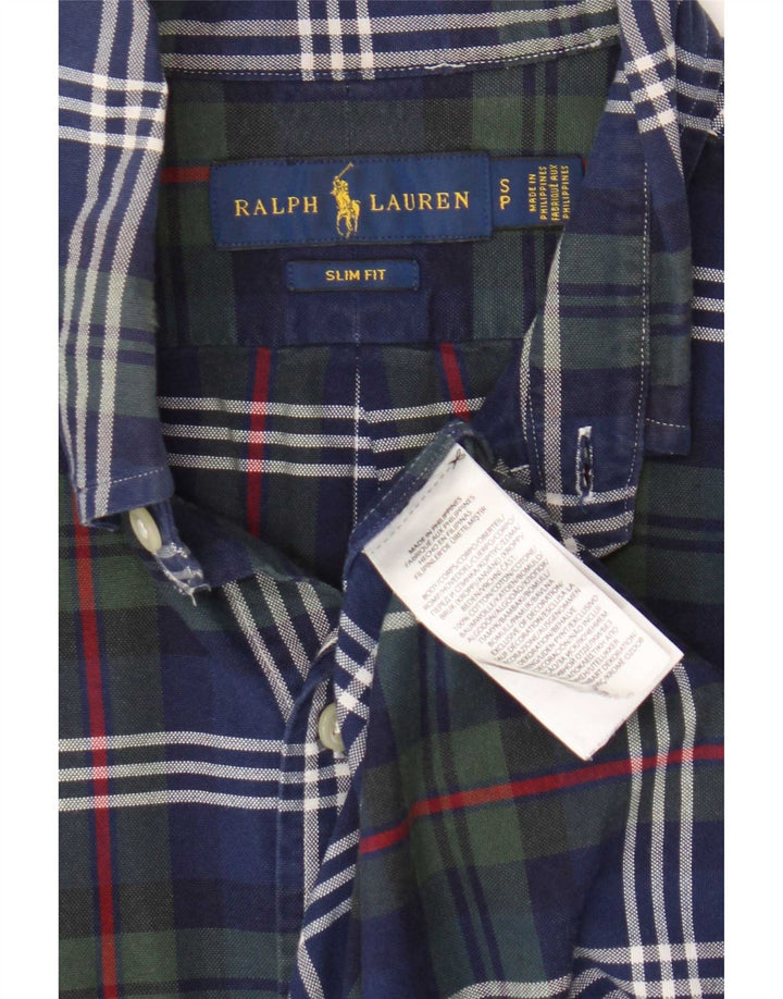 Ralph Lauren Herre Slim Fit skjorte Lille flerfarvet plaid bomuld
