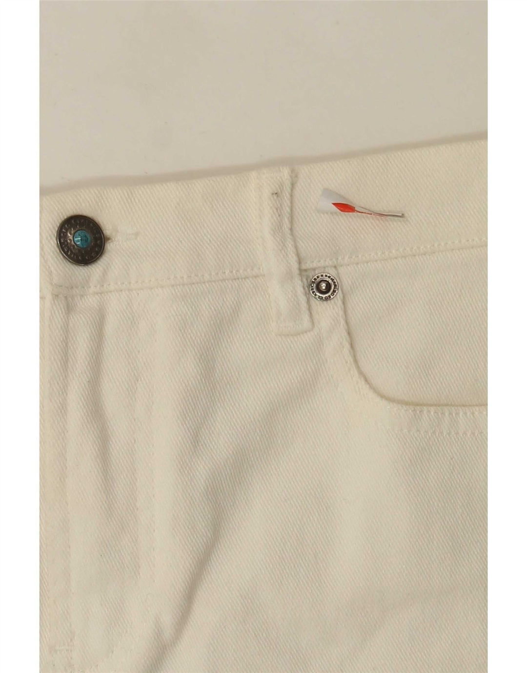 Marlboro Classics Dame Denim Nederdel IT 42 Medium W28 Hvid Bomuld
