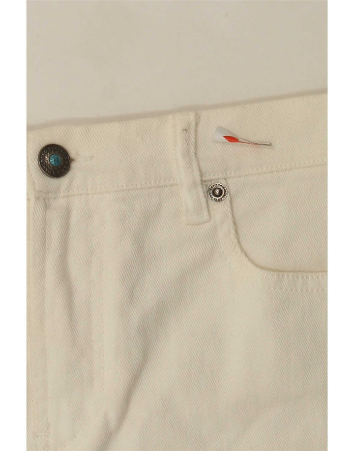 Marlboro Classics Dame Denim Nederdel IT 42 Medium W28 Hvid Bomuld