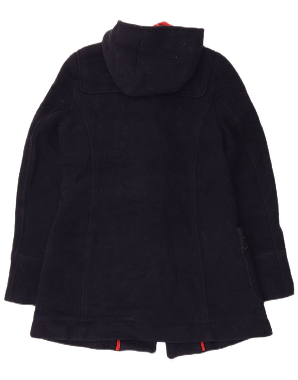 Topshop Dame Hooded Duffle Coat UK 10 Small Navy Blue Acryl