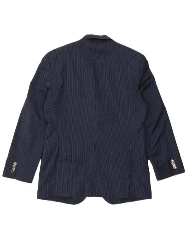 Hugo Boss Herre 2-knaps blazerjakke EU 50 Large Navy Blue Pinstripe