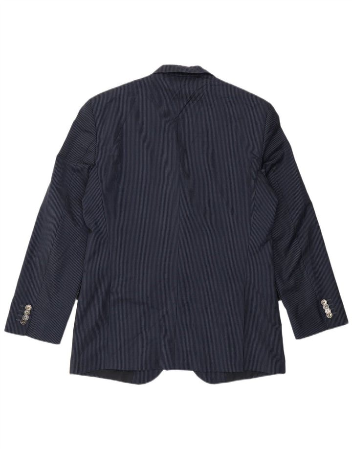 Hugo Boss Herre 2-knaps blazerjakke EU 50 Large Navy Blue Pinstripe