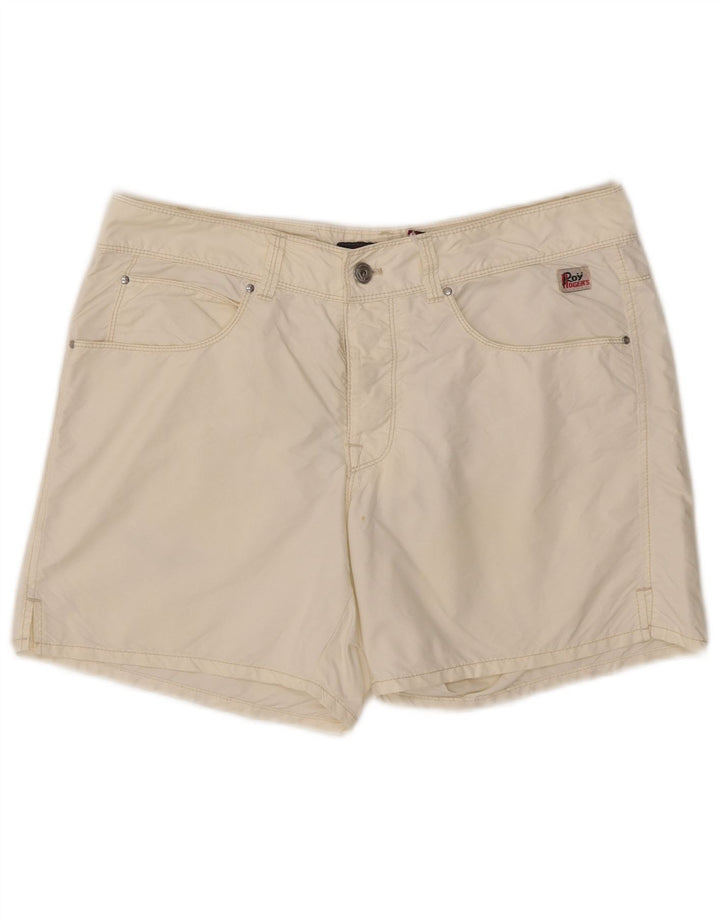 Roy Rogers Dame Casual Shorts IT 48 XL W34 Off White Polyamid
