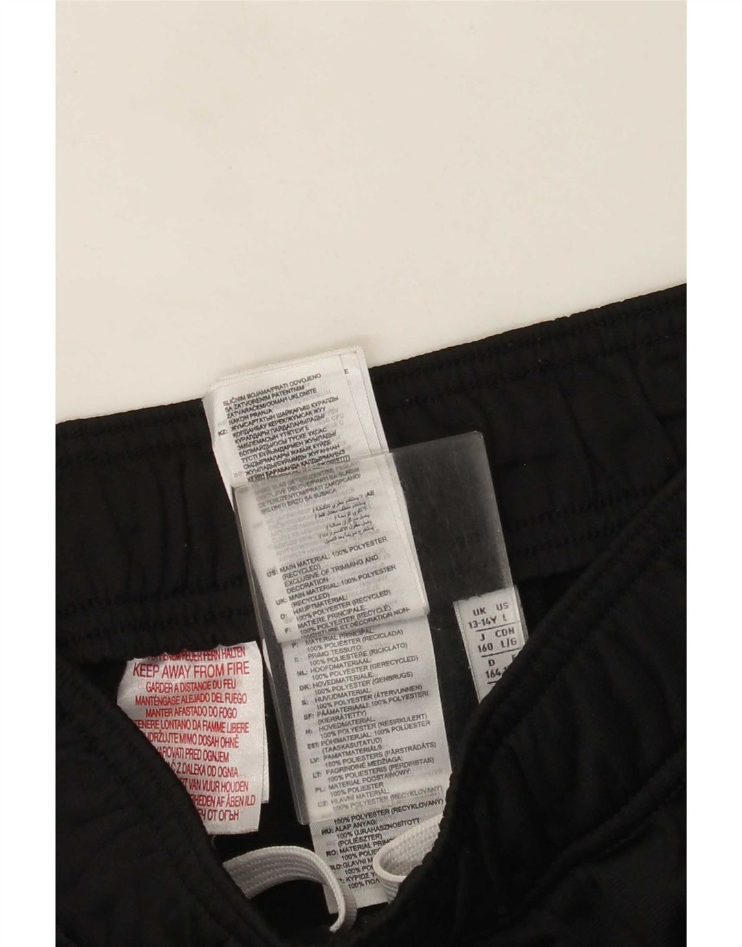 Adidas Drenge Træningsdragt Bukser Joggers 13-14 År Sort Polyester