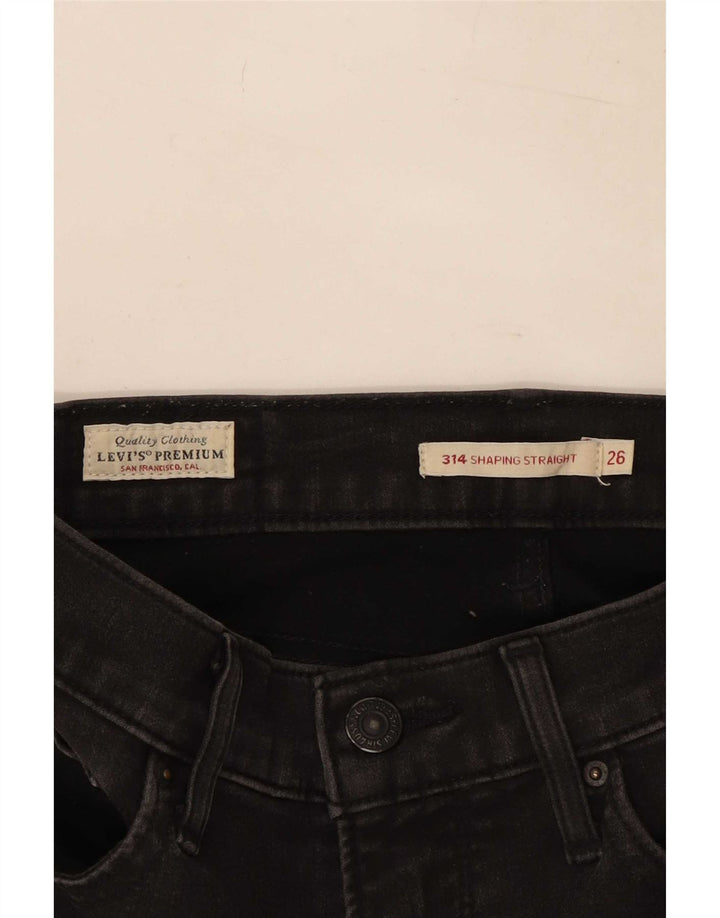 Levi's Womens 314 Shaping Straight Jeans W26 L30 Sort
