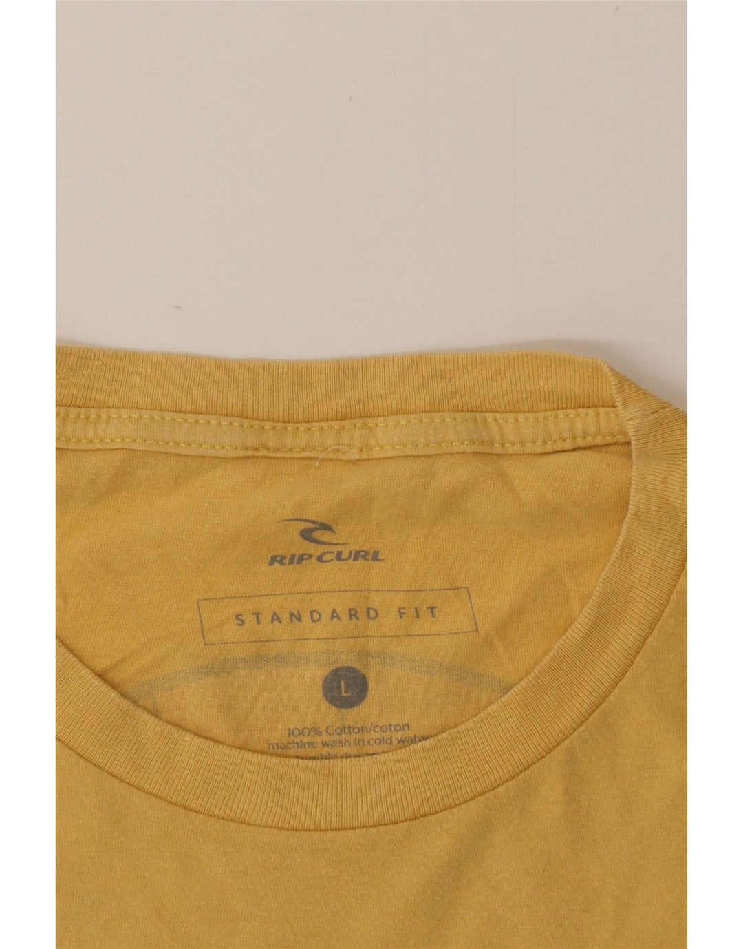 Rip Curl Herre Standard Fit Grafisk T-Shirt Top Stor Gul Bomuld