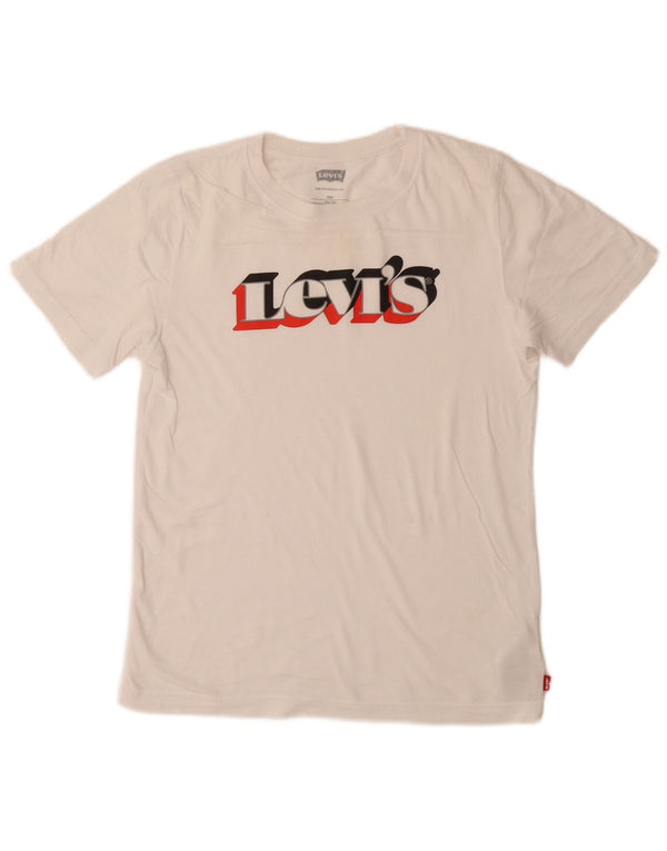 LEVI'S Drenge Grafisk T-Shirt Top 13-14 År Hvid Bomuld