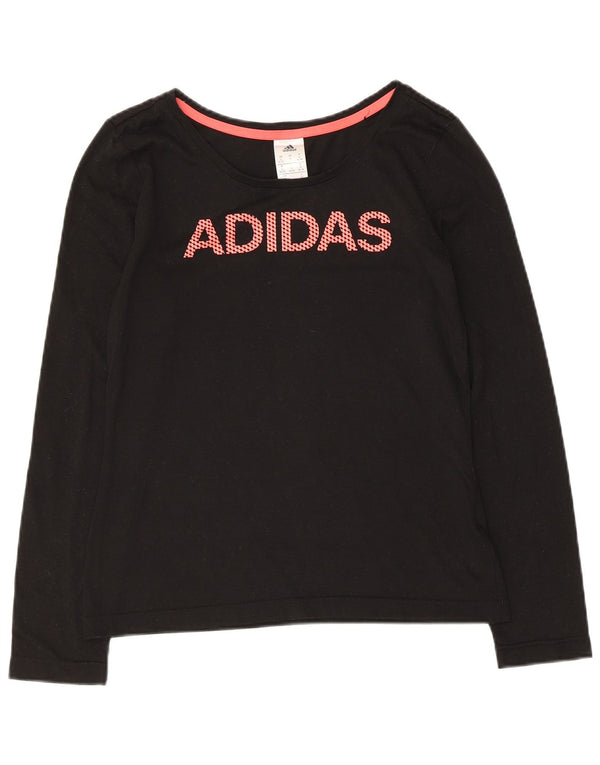 Adidas Dame Grafisk Top Langærmet UK 8/10 Small Black