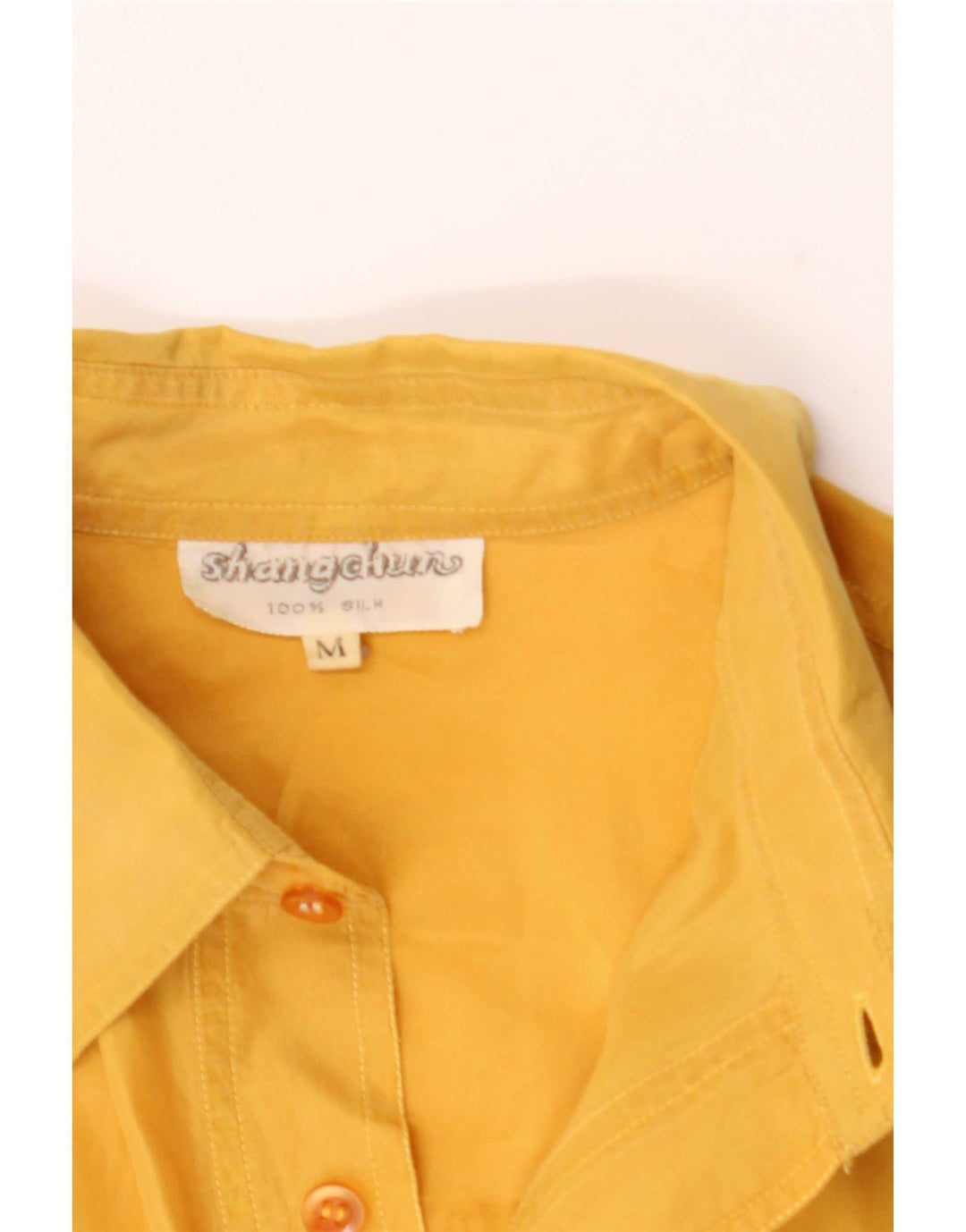 Vintage herreskjorte medium gul silke