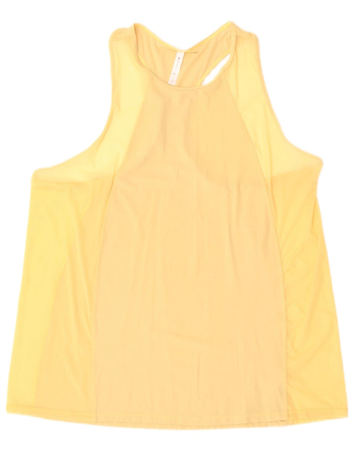 ATHLETA Womens Vest Top UK 16 Large Yellow Nylon