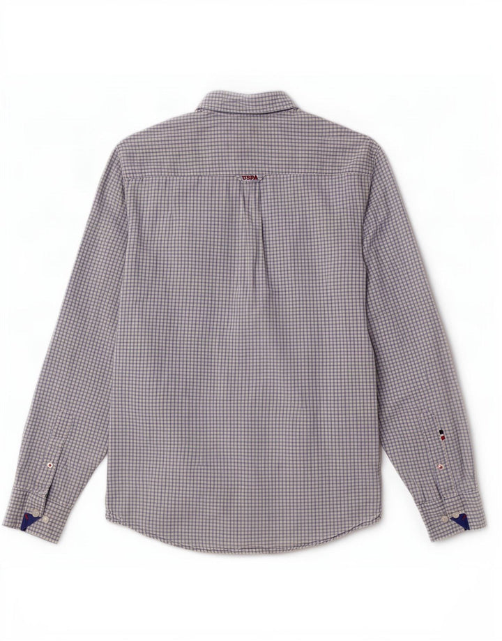 U.S. Polo Assn. Herreskjorte Medium Blue Gingham Cotton