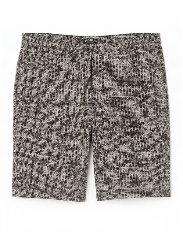 Brugi Dame Casual Shorts IT 44 Medium W34 Grå Geometrisk