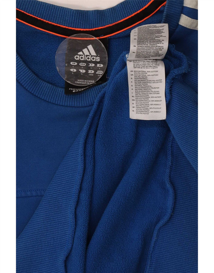 Adidas Sweatshirt til mænd, stor blå bomuld