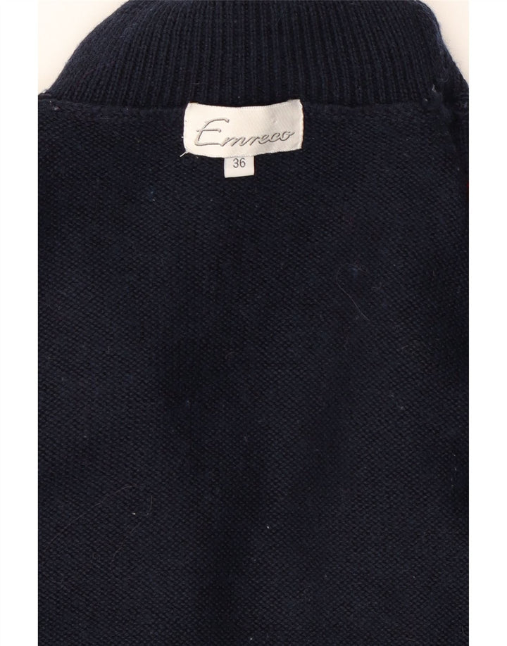 EMRECO Womens Oversized Roll Neck Jumper Sweater EU 36 Small Navy Blue Vintage Emreco and Second-Hand Emreco from Messina Hembry 