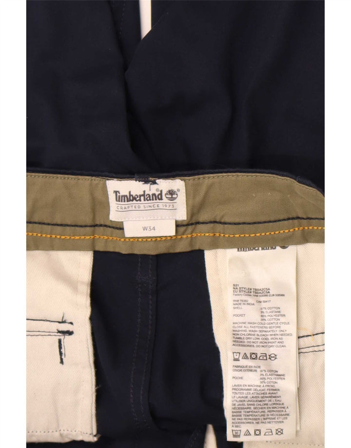 Timberland Herre Cargo Shorts W34 store marineblå bomuld
