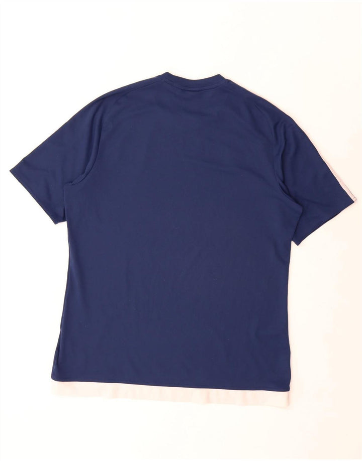 Adidas Herre Climalite T-Shirt Top Stor Marineblå Colourblock Polyester