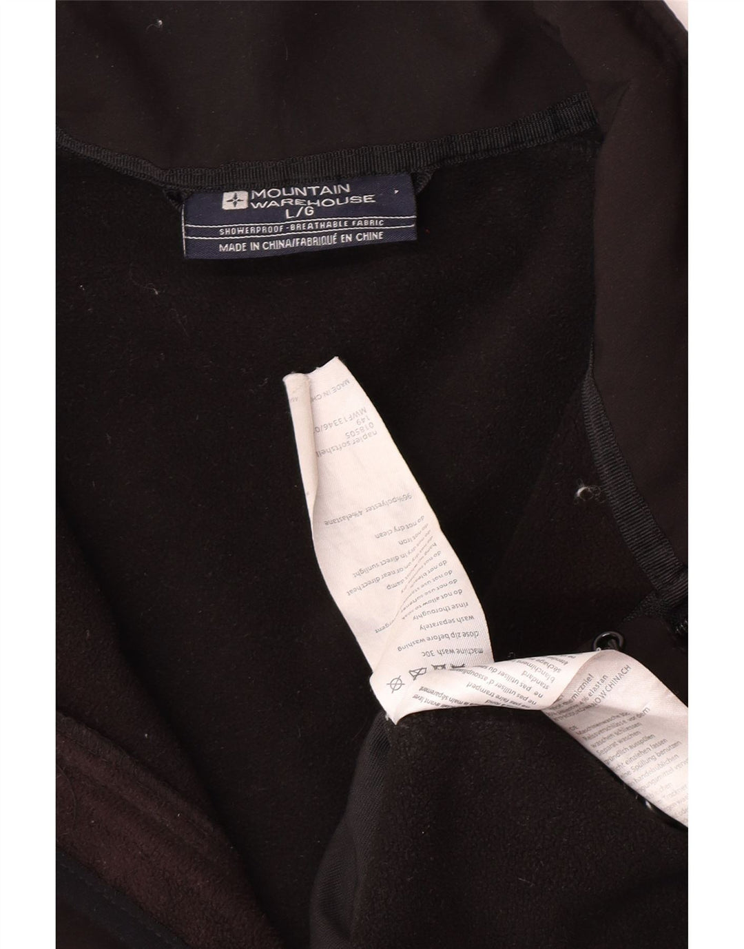 Mountain Warehouse Herre Windbreaker Jacket UK 40 Large Black Polyester