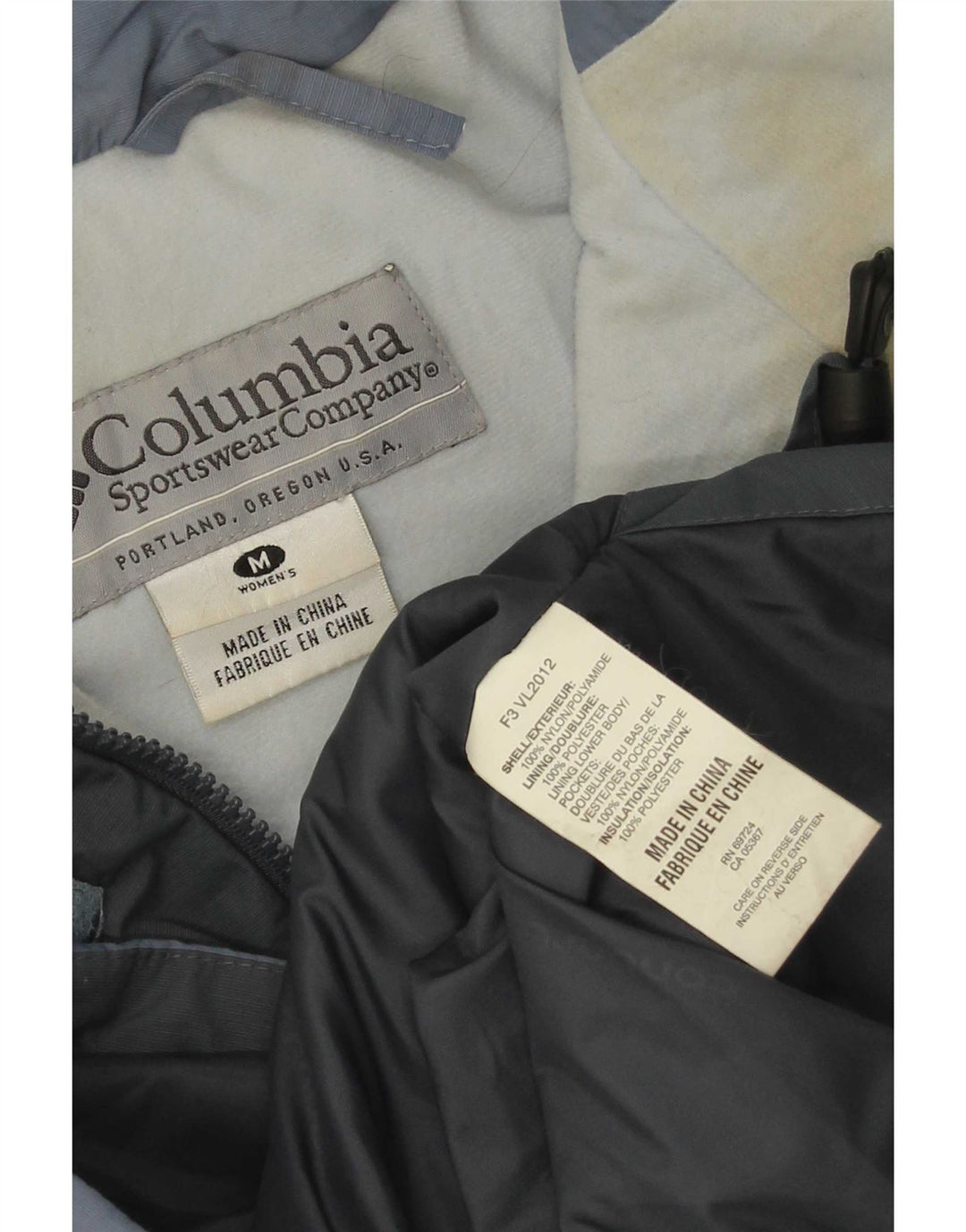 Columbia vindjakkejakke med hætte til kvinder UK 14 Medium Blue Colourblock