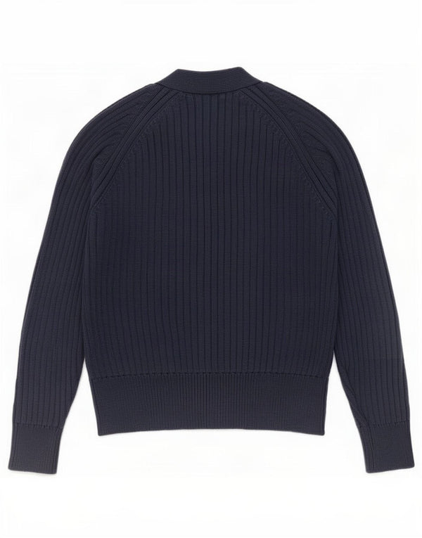 Marks & Spencer Womens Cardigan Sweater UK 8 Small Navy Blue Cotton
