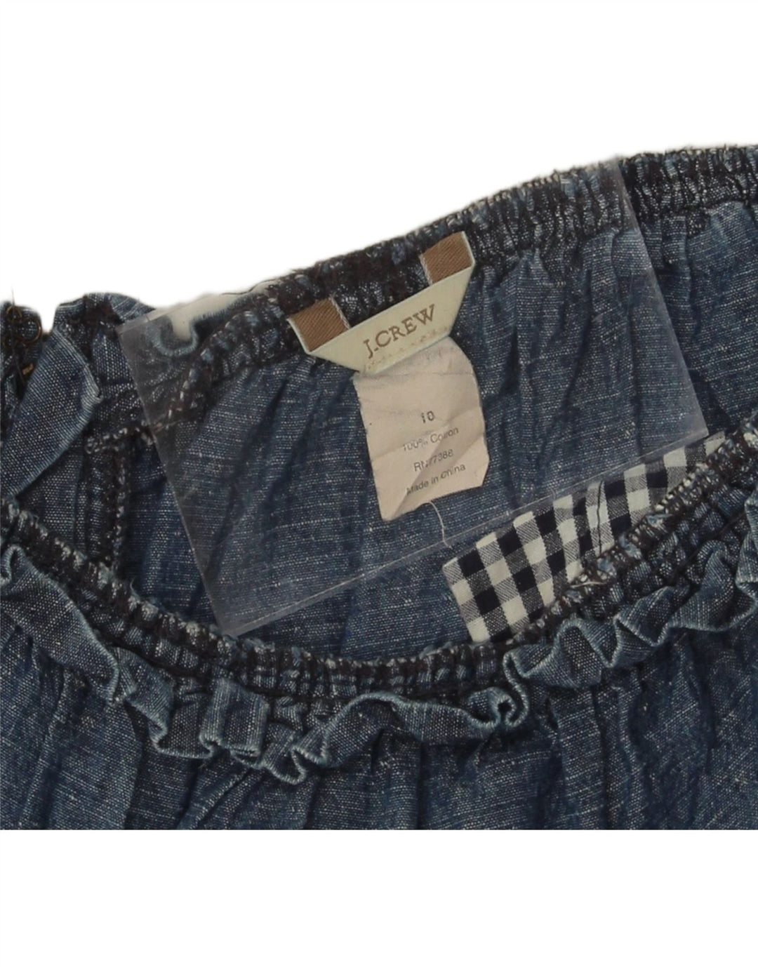 J. CREW Womens Mini Skirt US 10 Large W32  Blue Cotton Vintage J. Crew and Second-Hand J. Crew from Messina Hembry 
