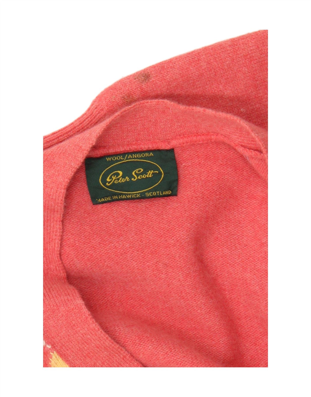 Peter Scott Herre cardigan sweater Large Pink Argyle/Diamond Wool