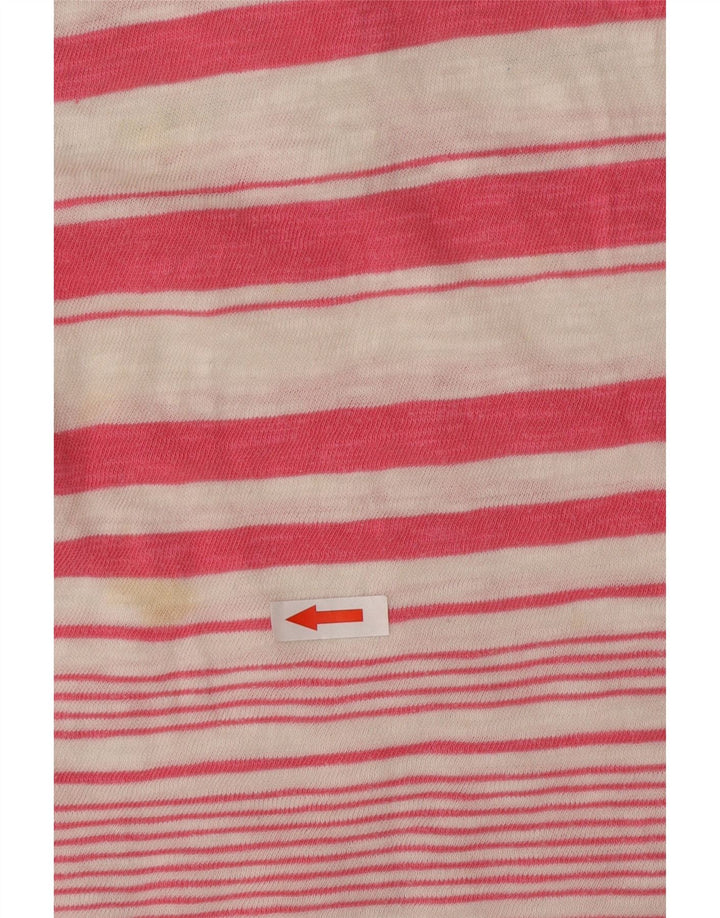 Roxy Dame Grafisk Top Langærmet UK 14 Medium Pink Stribet Bomuld