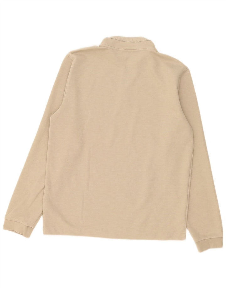Marks & Spencer Herre 1/4 Zip Top Langærmet Medium Beige Bomuld