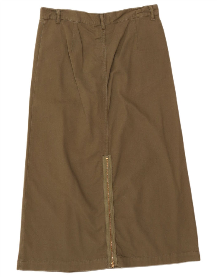 Benetton Dame A-Line Nederdel IT 40 Small W28 Khaki Bomuld