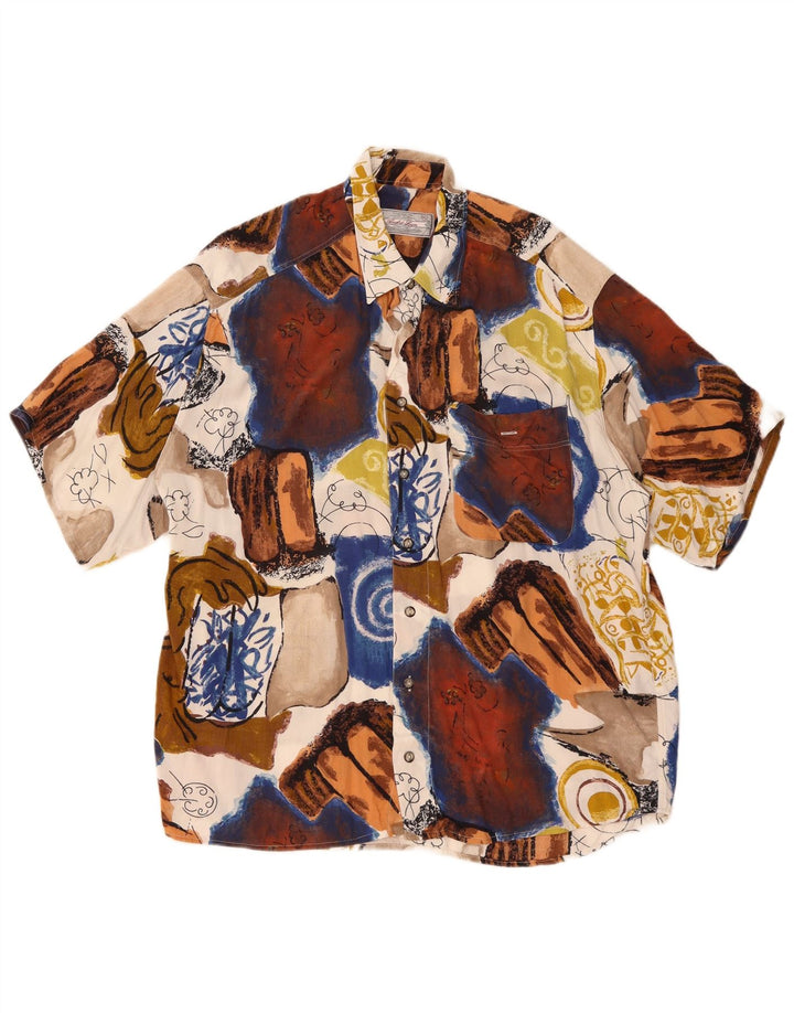 Andre Leon Kortærmet Herreskjorte XL Flerfarvet Patchwork
