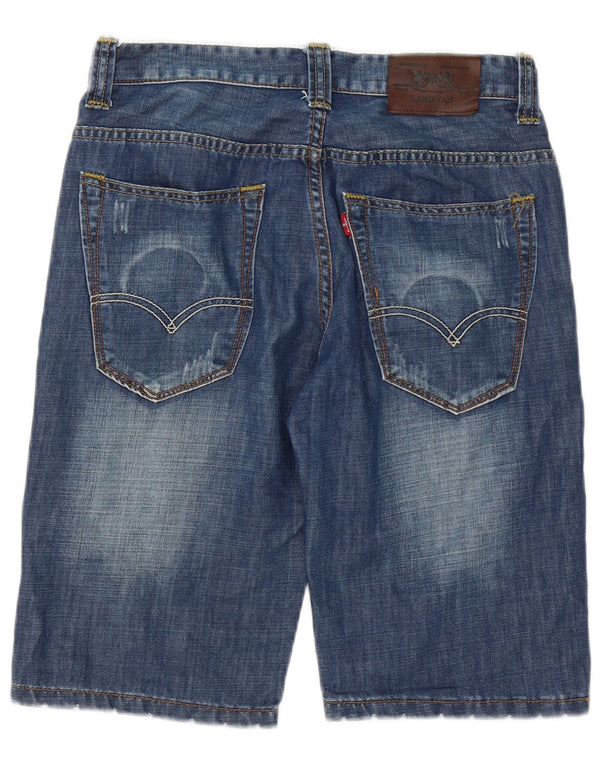 Vintage herre distressed denim shorts W32 Medium Blue Cotton