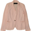 Zara Dame 1 Knap Blazer Jacket UK 14 Large Pink Viscose