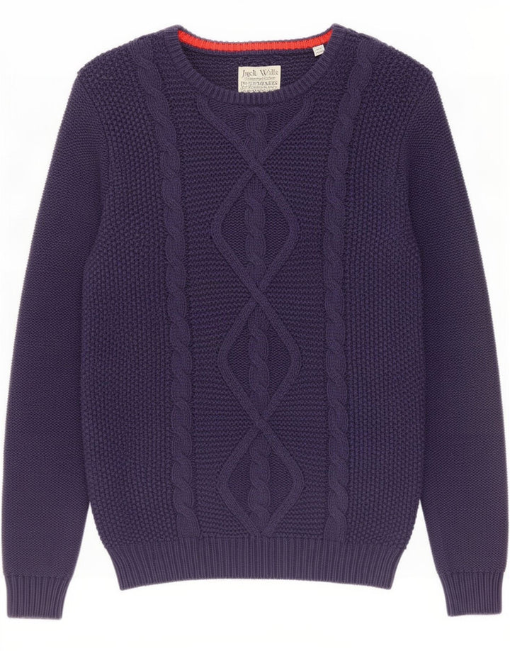 Jack Wills Herre Boat Neck Jumper Sweater Medium Navy Blue Bomuld