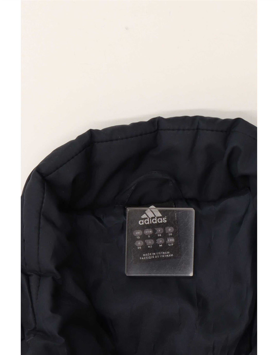 Adidas Dame Polstret Jakke UK 10 Small Navy Blue Polyester