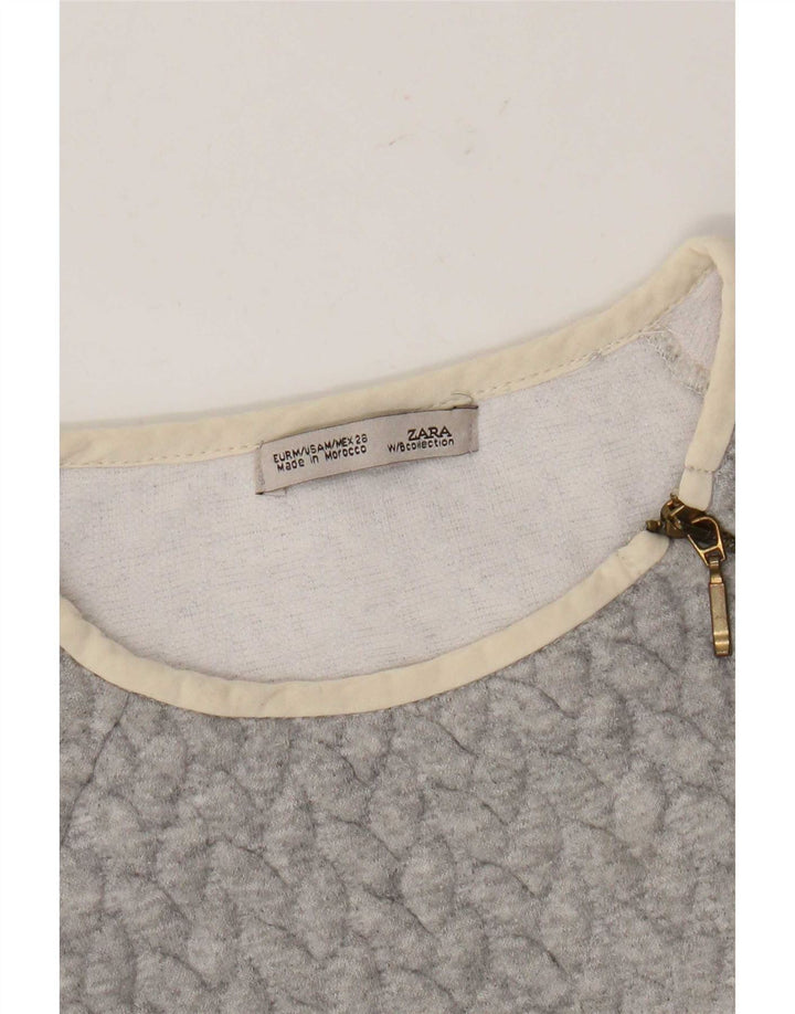 Zara Sweatshirt Jumper UK 12 Medium Grey Colourblock