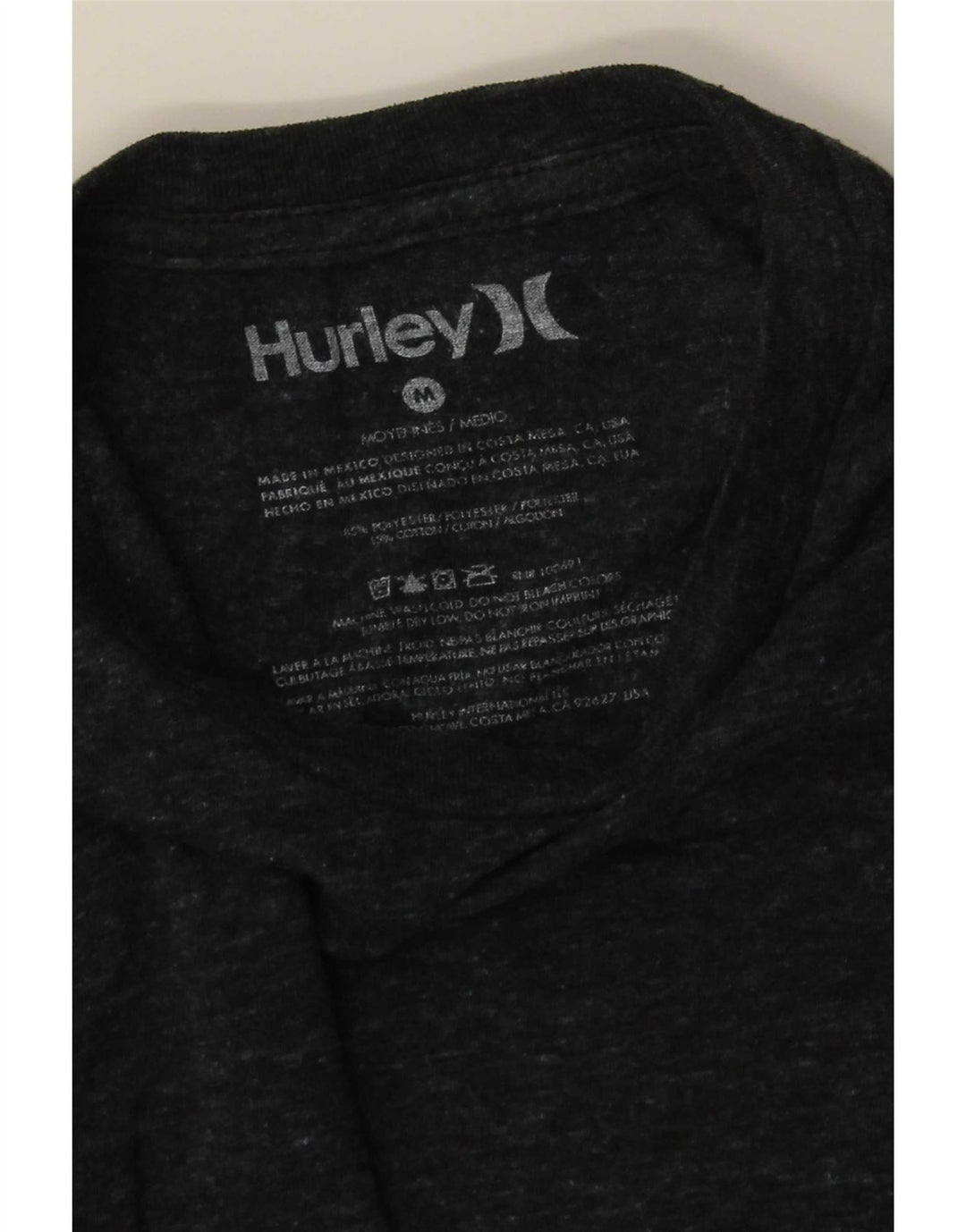 Hurley Herre grafisk T-shirt top mellemgrå bomuld