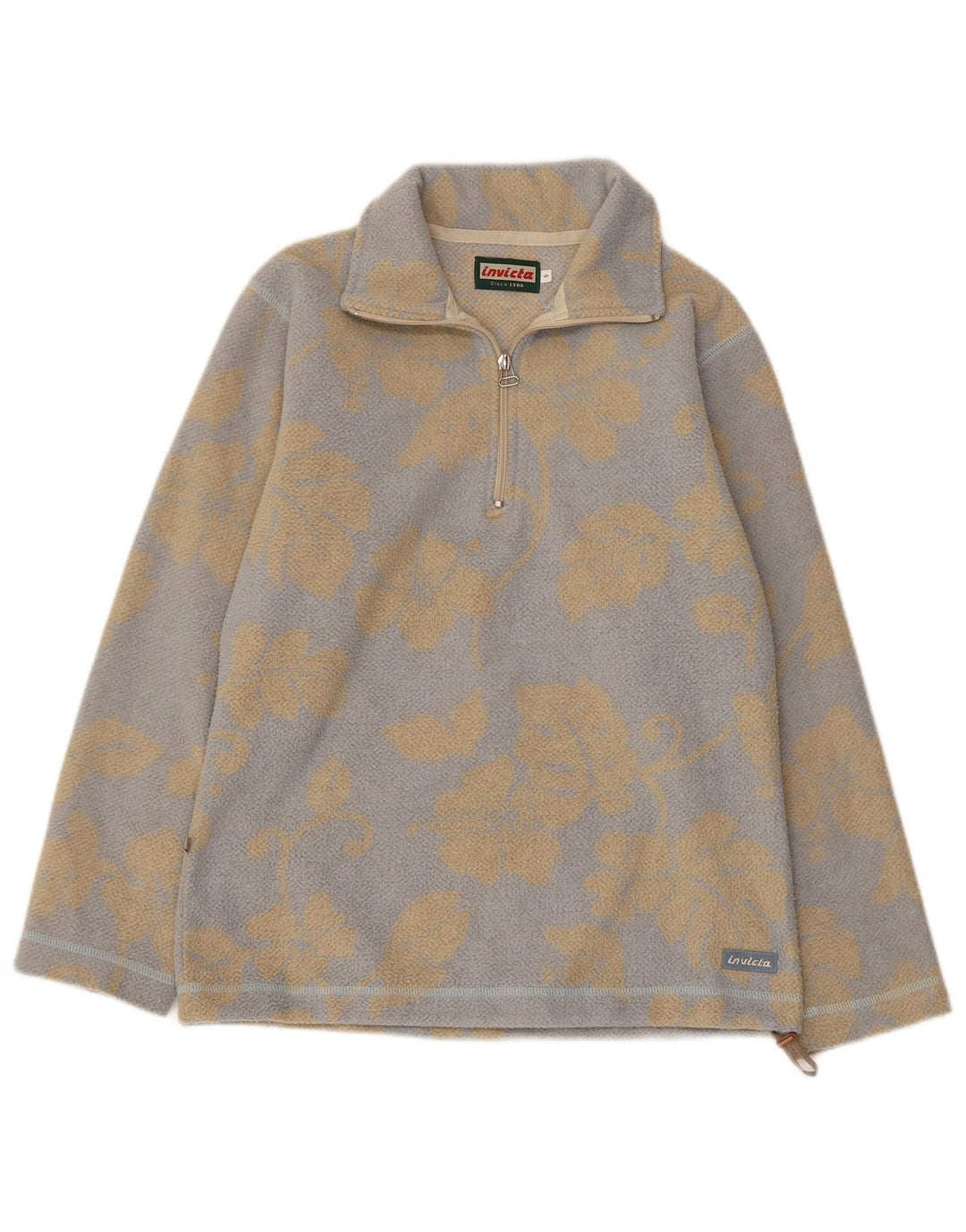 INVICTA Fleece Jumper med lynlås til mænd, lille grå blomsterpolyester