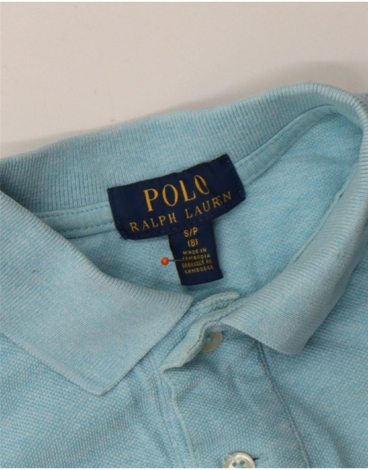 RALPH LAUREN Boys Polo Shirt 7-8 Years Small Blue Cotton Vintage Ralph Lauren and Second-Hand Ralph Lauren from Messina Hembry 