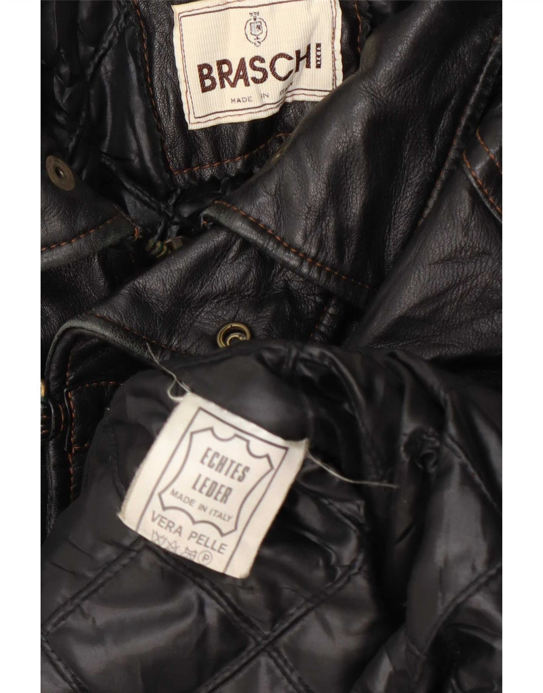 Braschi Herre Loose Fit Læderjakke UK 38 Medium Brun